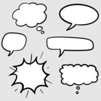 Hand drawn set of speech bubbles isolated . Doodle set element. Vector illustration.