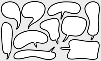 Hand drawn set of speech bubbles isolated . Doodle set element. Vector illustration.