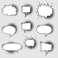 Hand drawn set of speech bubbles isolated . Doodle set element. Vector illustration.