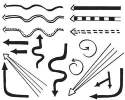 set of hand drawn arrows  for business infographic, banner, web and concept design.Vector doodle design elements. vector