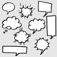 Hand drawn set of speech bubbles isolated . Doodle set element. Vector illustration.