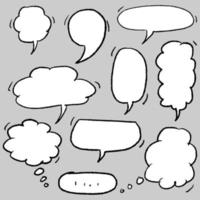 Hand drawn set of speech bubbles isolated . Doodle set element. Vector illustration.