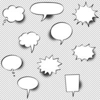 Hand drawn set of speech bubbles isolated . Doodle set element. Vector illustration.