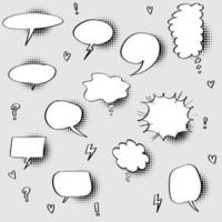 Hand drawn set of speech bubbles isolated . Doodle set element. Vector illustration.