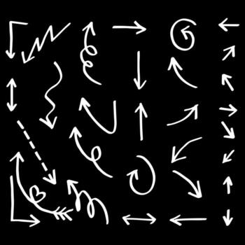 set of hand drawn arrows  for business infographic, banner, web and concept design.Vector doodle design elements. vector