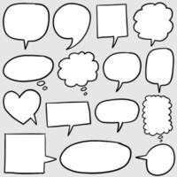 Hand drawn set of speech bubbles isolated . Doodle set element. Vector illustration.