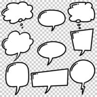 Hand drawn set of speech bubbles isolated . Doodle set element. Vector illustration.