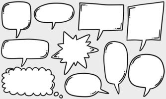 Hand drawn set of speech bubbles isolated . Doodle set element. Vector illustration.