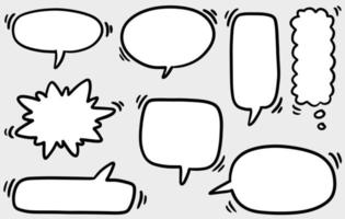 Hand drawn set of speech bubbles isolated . Doodle set element. Vector illustration.