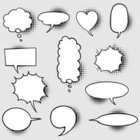 Hand drawn set of speech bubbles isolated . Doodle set element. Vector illustration.