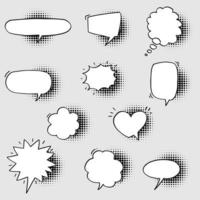 Hand drawn set of speech bubbles isolated . Doodle set element. Vector illustration.