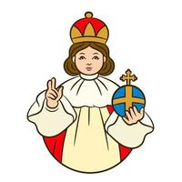 Infant Jesus of Prague catholic icon vector