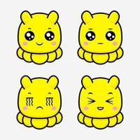 Cute Yellow Monster Emoticon vector