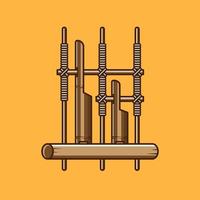 angklung traditional musical instrument illustration. vector