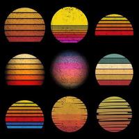 Vintage retro background set collection vector