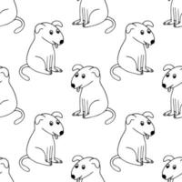dogs seamless pattern. hand drawn doodle icon. , scandinavian, nordic, minimalism, monochrome. pets animals textile wrapping paper background vector
