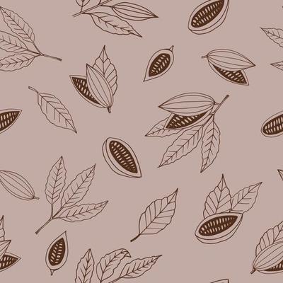cocoa seamless pattern hand drawn doodle, vector. line art, nordic, scandinavian, minimalism, monochrome. wallpaper, textiles print wrapping paper background
