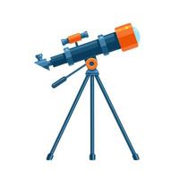 A telescope for exploring space and the night sky. Colored flat vector icon isolated on white background
