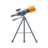 Telescope for space exploration. Colored flat vector icon isolated on white background.