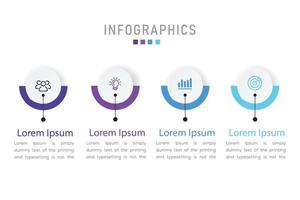 Business data visualization. Process chart. Abstract elements of graph, diagram with steps, infographic template with 3 options. Vector illustration.