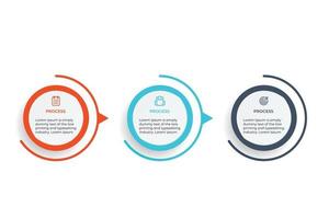 visualización de datos comerciales. diagrama del proceso. elementos abstractos de gráfico, diagrama con 3 pasos, opciones, partes o procesos. concepto creativo para infografía. vector