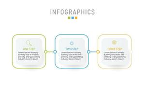 Business data visualization. Process chart. Abstract elements of graph, diagram with steps, infographic template with 3 options. Vector illustration.