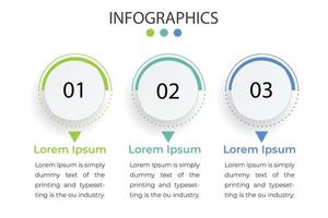 visualización de datos comerciales. diagrama del proceso. elementos abstractos de gráfico, diagrama con pasos, plantilla de infografía con 3 opciones. ilustración vectorial. vector