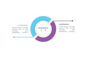 Business data visualization. Process chart. Abstract elements of graph, diagram with 2 steps, options, parts or processes. Creative concept for infographic vector