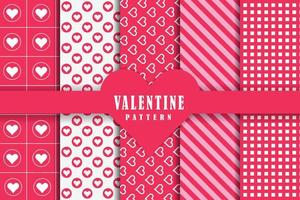 Flat design valentines day pattern collection vector