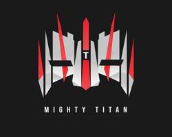 Mighty Titan logo design stock vector