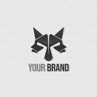 vector de stock del logotipo de lobo. plantilla de diseño de logotipo de cabeza de lobo