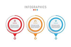 Business data visualization. Process chart. Abstract elements of graph, diagram with 3 steps, options, parts or processes. Creative concept for infographic. vector