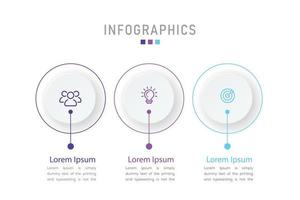 Business data visualization. Process chart. Abstract elements of graph, diagram with 3 steps, options, parts or processes. Creative concept for infographic. vector