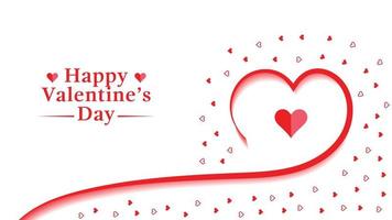 Simple happy valentines day celebration line art heart background with text space vector