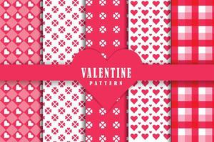 Flat design valentines day pattern collection vector