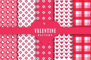 Flat design valentines day pattern collection vector