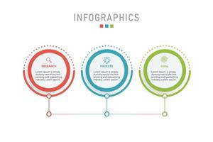 visualización de datos comerciales. diagrama del proceso. elementos abstractos de gráfico, diagrama con 3 pasos, opciones, partes o procesos. concepto creativo para infografía. vector