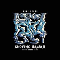 HAWAII SURFING vector illustration and typography, perfect for t-shirts, hoodies, prints etc.