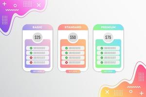 Modern vector template price list design