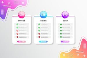 Modern vector template price list design