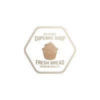 Cupcake logo design template vector premium, bake shop, bakery logo, bread fresh, bake house