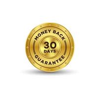 money back guarantee gold badge template vector