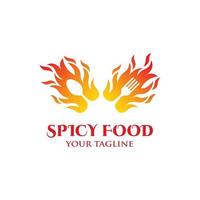 spicy food logo design template vector