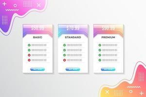 Modern vector template price list design