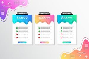 Modern vector template price list design