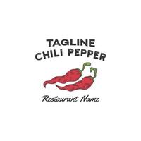 spicy chili logo design template vector, chili pepper, hot chili, red chili, spicy food vector