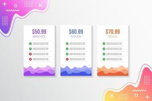 Modern vector template price list design