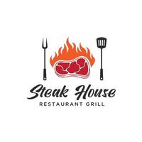 barbercue logo template, bbq and grill, steak house, bbq vector