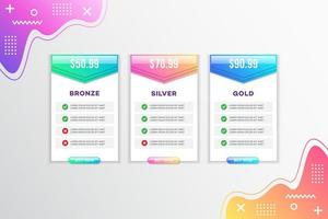 Modern vector template price list design