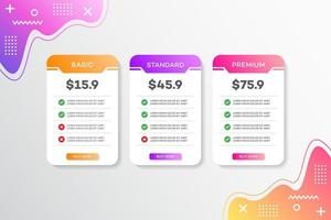 Modern vector template price list design